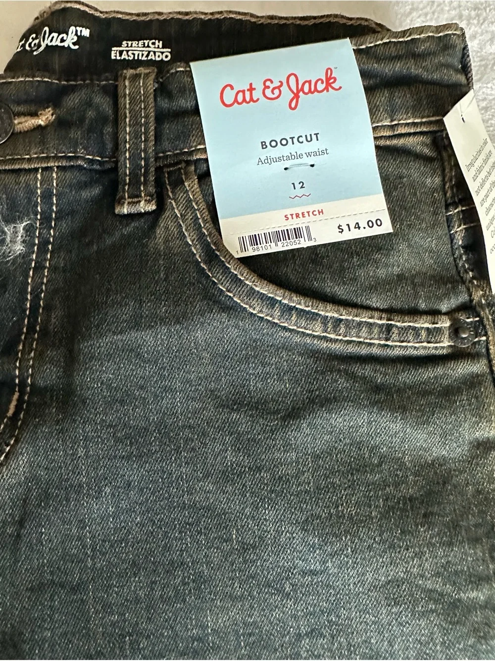 Cat & Jack Boys Bootcut Jeans - Dark Gray Wash